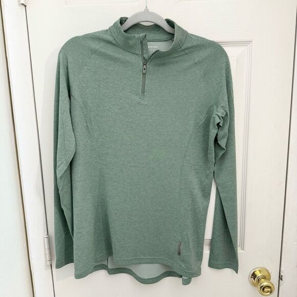 Montane Tops - Montane Women’s Dart Zip Neck T Shirt Size Large Green Baselayer Camping